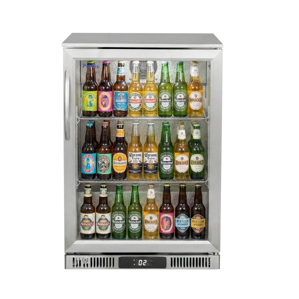 Prodis Stainless Steel Single Door Bottle Cooler | NT1ST-LE Single Door Bottle Coolers Prodis