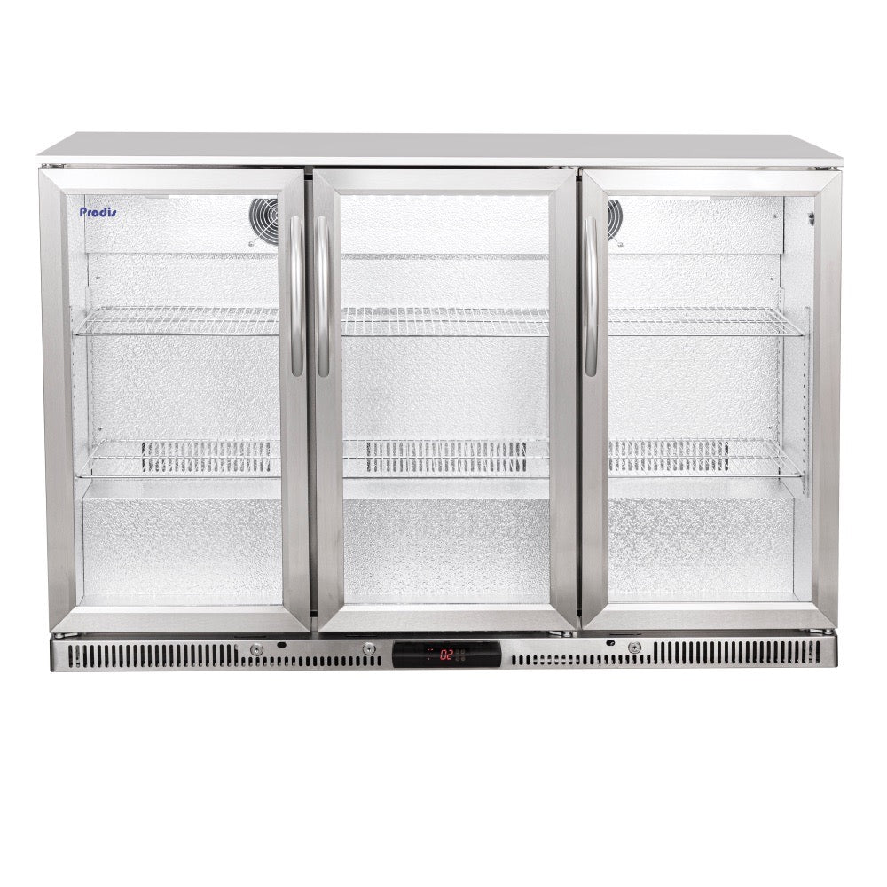 Prodis Triple Door Bottle Cooler Stainless Steel Back Bar Fridge | NT3ST-LE Triple Door Bottle Coolers Prodis