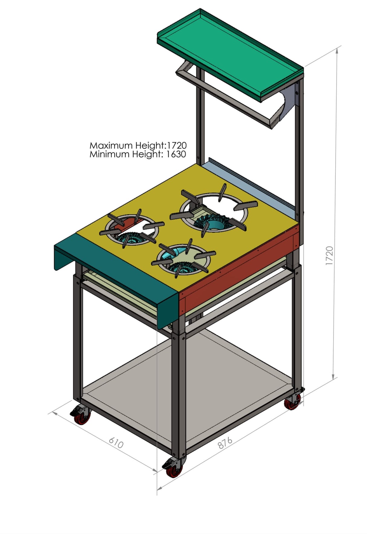 Rotoquip Commercial 3 Burner Indian Range Cooker - RCR-2x1 Indian Range Cookers Rotoquip