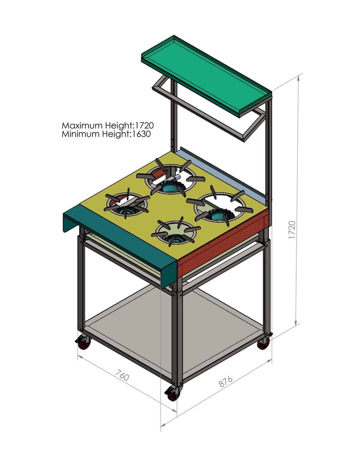 Rotoquip Commercial 4 Burner Indian Range Cooker - RCR-2×2 Indian Range Cookers Rotoquip
