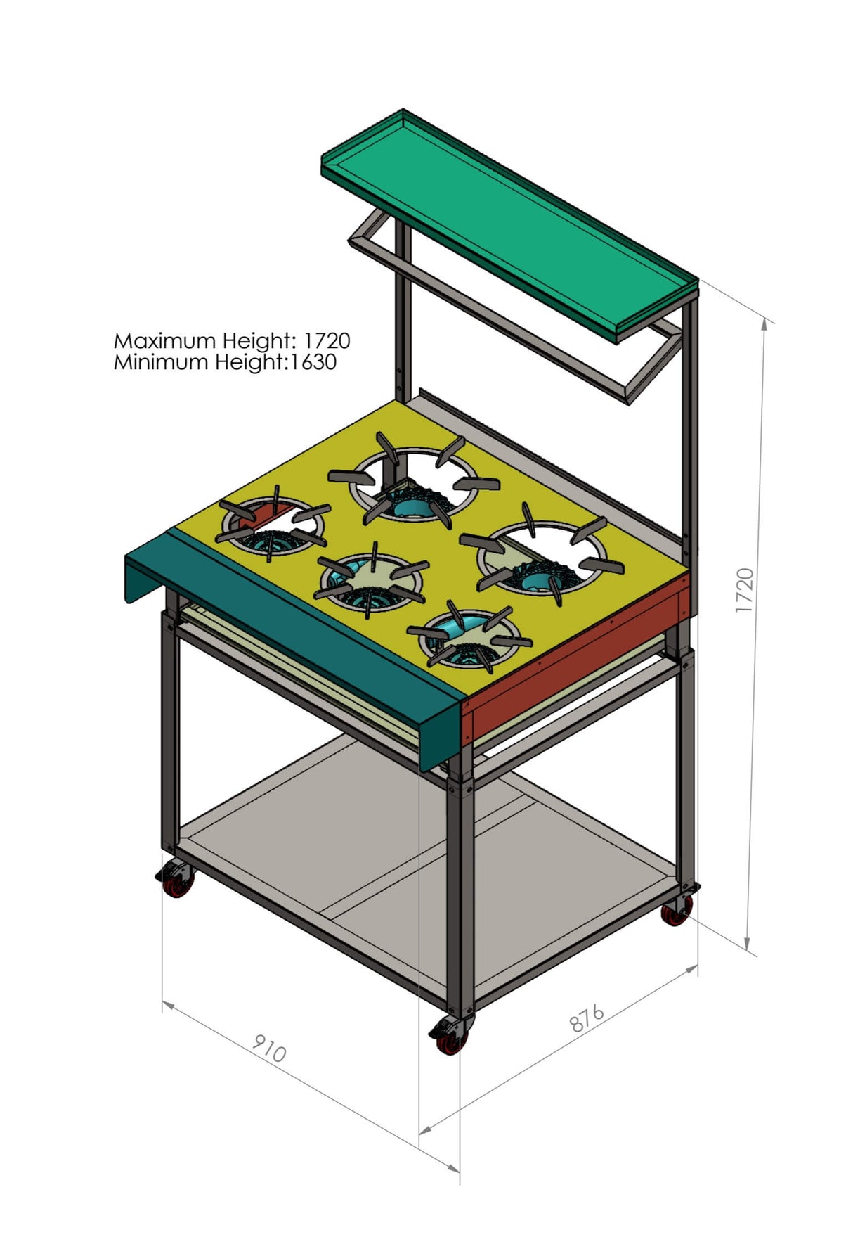 Rotoquip Commercial 5 Burner Indian Range Cooker - RCR-3x2 Indian Range Cookers Rotoquip