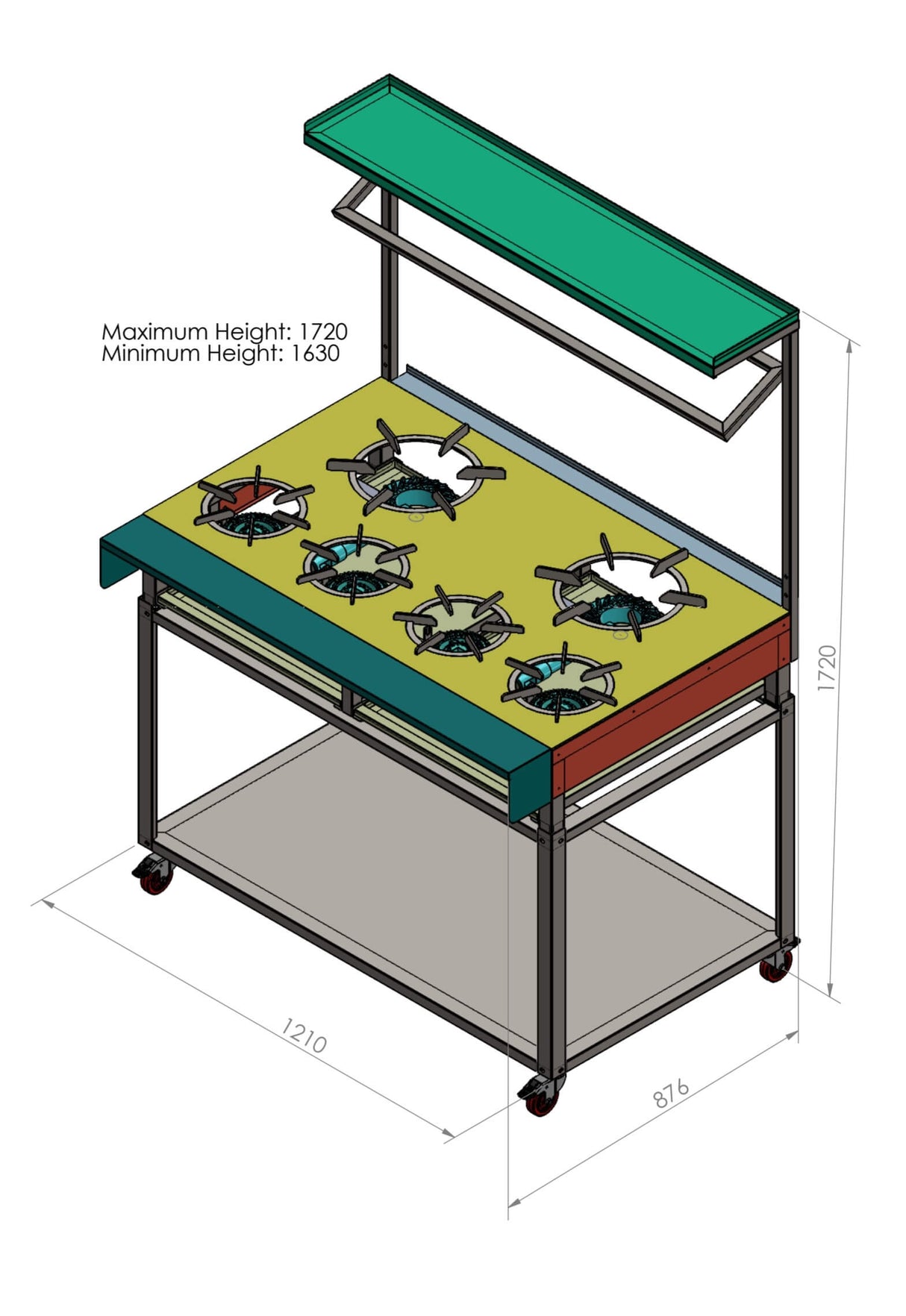 Rotoquip Commercial 6 Burner Indian Range Cooker - RCR-4×2 Indian Range Cookers Rotoquip