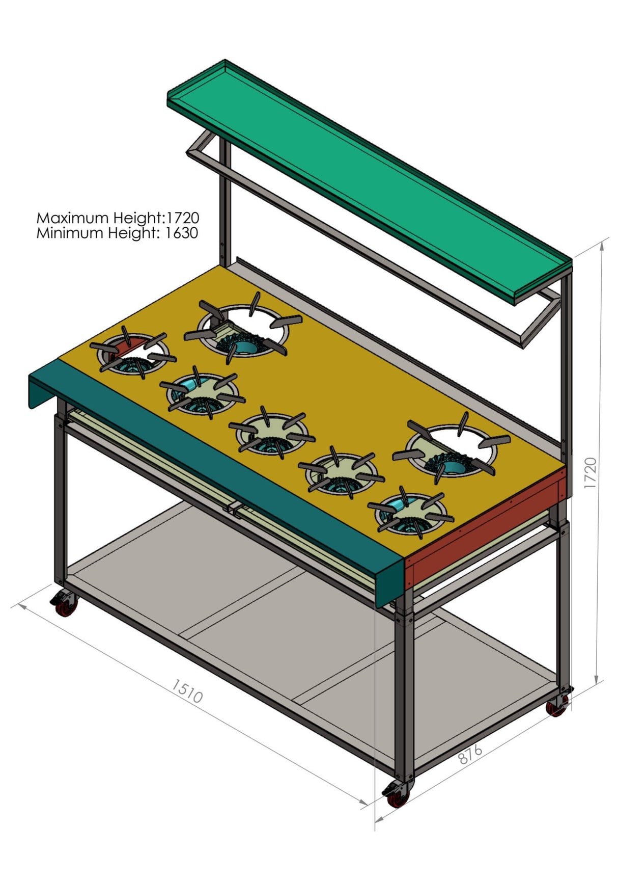 Rotoquip Commercial 7 Burner Indian Range Cooker - RCR-5x2 Indian Range Cookers Rotoquip