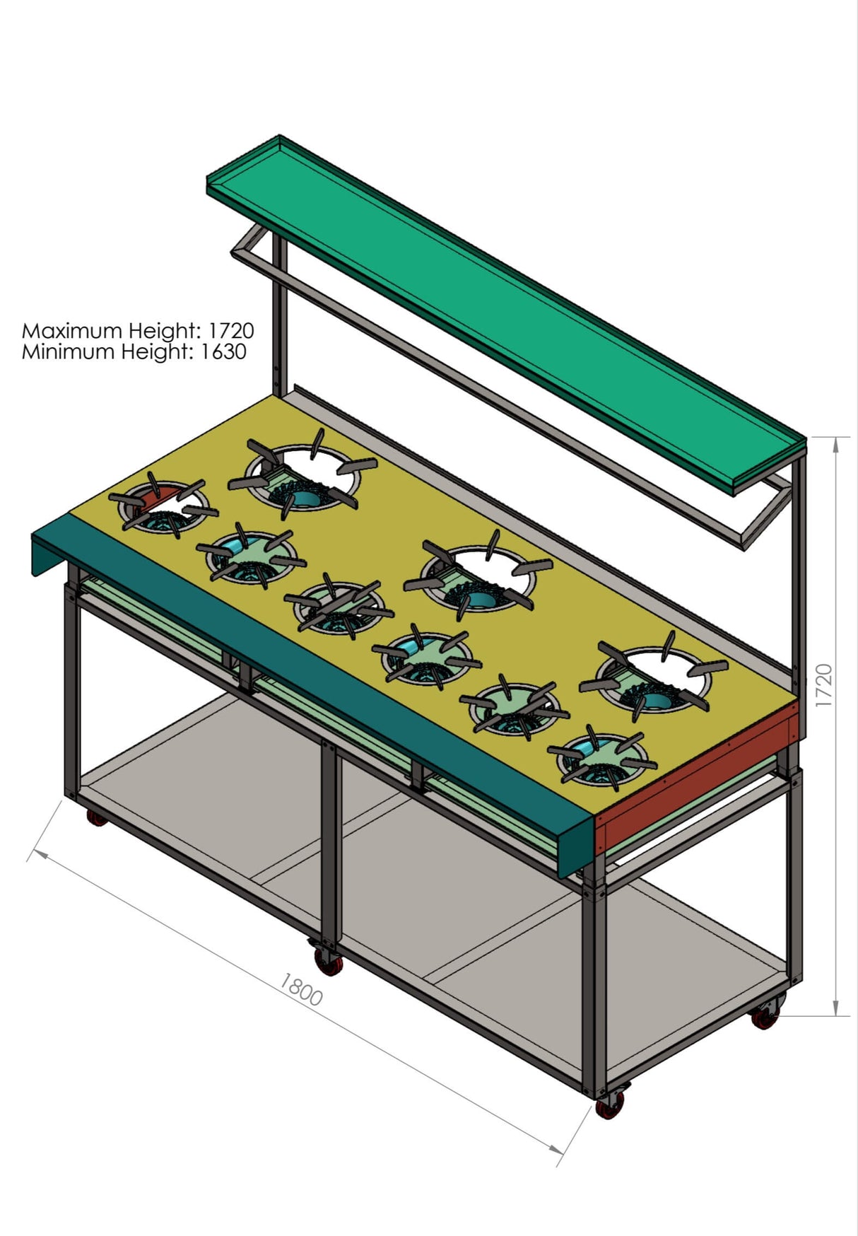 Rotoquip Commercial 9 Burner Indian Range Cooker - RCR-6x3 Indian Range Cookers Rotoquip