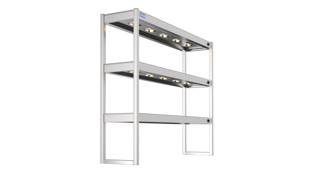 Nordstar Heated Gantry Triple Tier Chefs Rack Overshelf 1500mm 9 Quartz Lamp | TTG1500 Heated Gantry Chef's Rack Nordstar