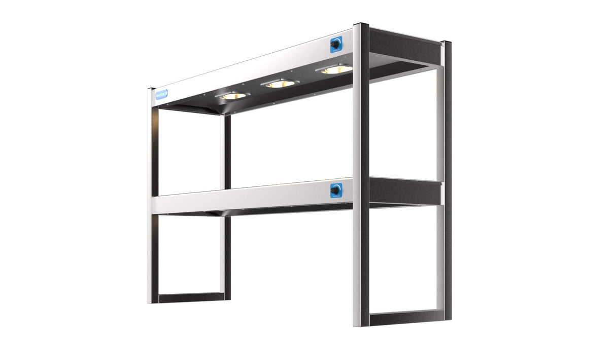 Nordstar Heated Gantry Double Tier Chefs Rack Overshelf 1200mm 6 Quartz Lamp | DTG1200 Heated Gantry Chef's Rack Nordstar