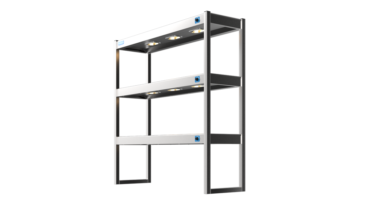 Nordstar Heated Gantry Triple Tier Chefs Rack Overshelf 1200mm 9 Quartz Lamp | TTG1200 Heated Gantry Chef's Rack Nordstar
