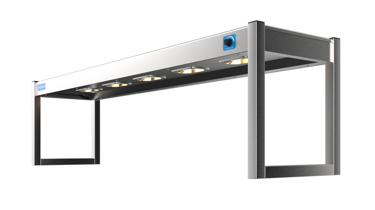 Nordstar Heated Gantry Single Tier Chefs Rack Overshelf 1500mm 3 Quartz Lamp | STG1500 Heated Gantry Chef's Rack Nordstar