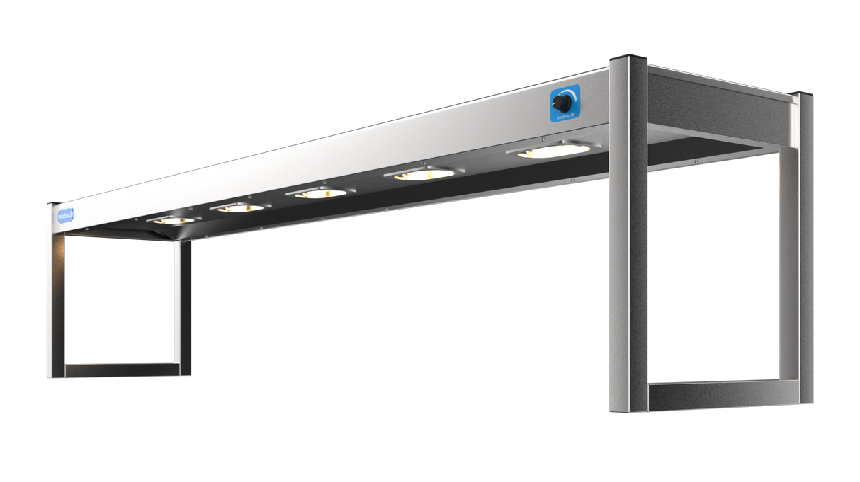 Nordstar Heated Gantry Single Tier Chefs Rack Overshelf 1800mm 5 Quartz Lamp | STG1800 Heated Gantry Chef's Rack Nordstar