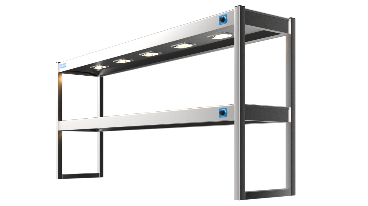 Nordstar Heated Gantry Double Tier Chefs Rack Overshelf 1800mm 6 Quartz Lamp | DTG1800 Heated Gantry Chef's Rack Nordstar