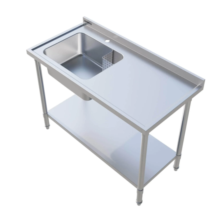 Empire Stainless Steel Single Bowl Commercial Sink 1200mm Wide Right Hand Drainer - EMP-SSWTS-1200R - Graded Item Single Bowl Sinks Empire