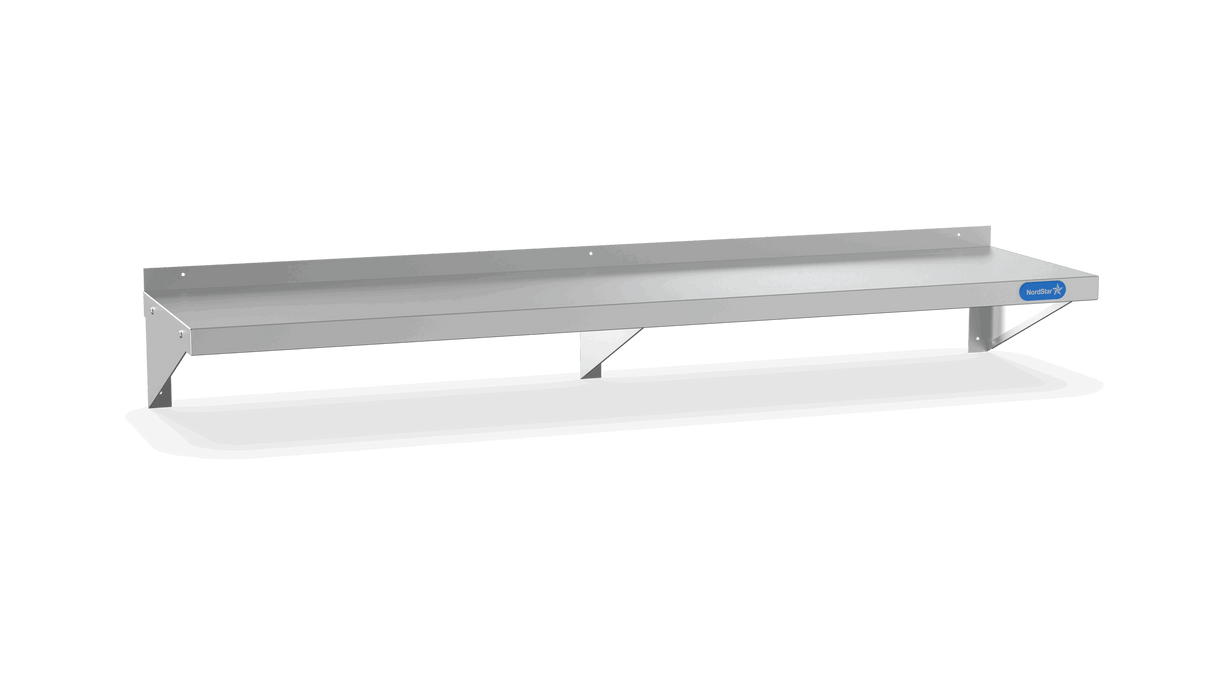 Nordstar Stainless Steel Wall Shelf 1200mm Wide | NSWS1200 Stainless Steel Wall Shelves Nordstar