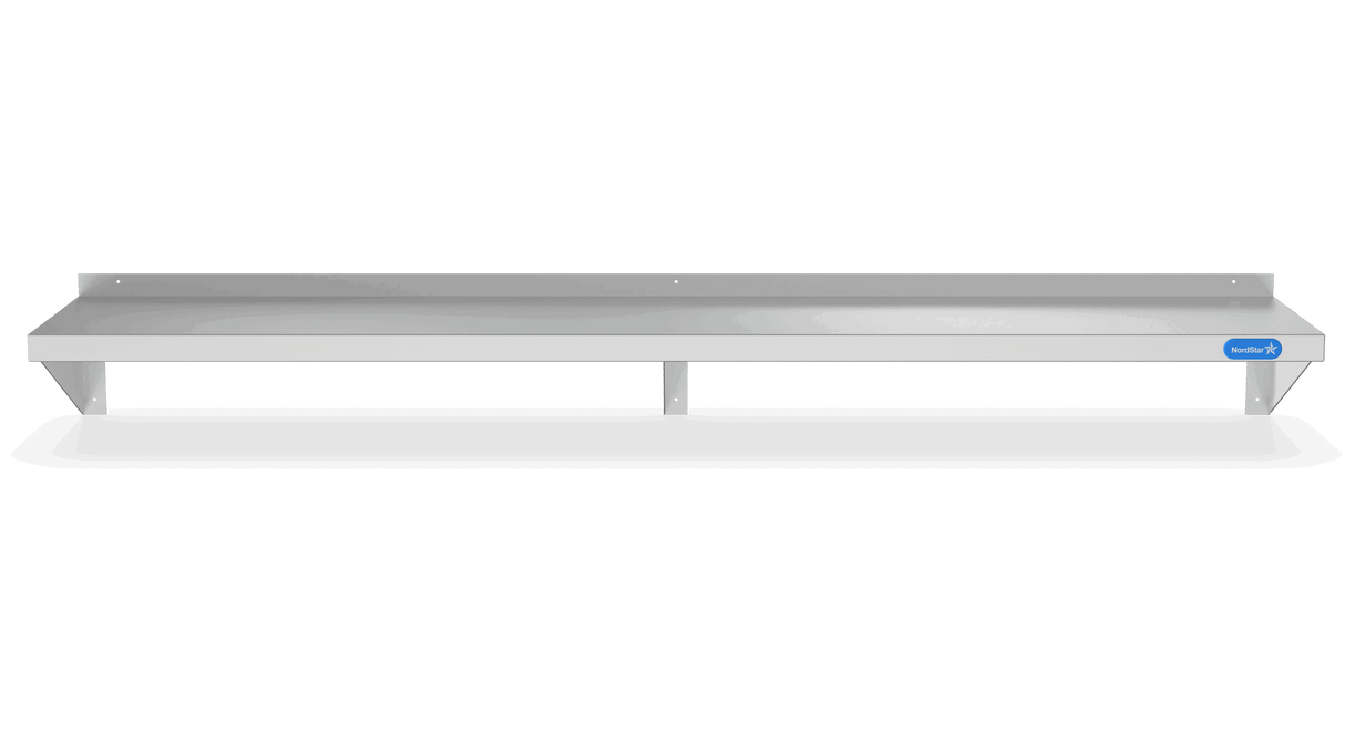 Nordstar Stainless Steel Wall Shelf 1200mm Wide | NSWS1200 Stainless Steel Wall Shelves Nordstar