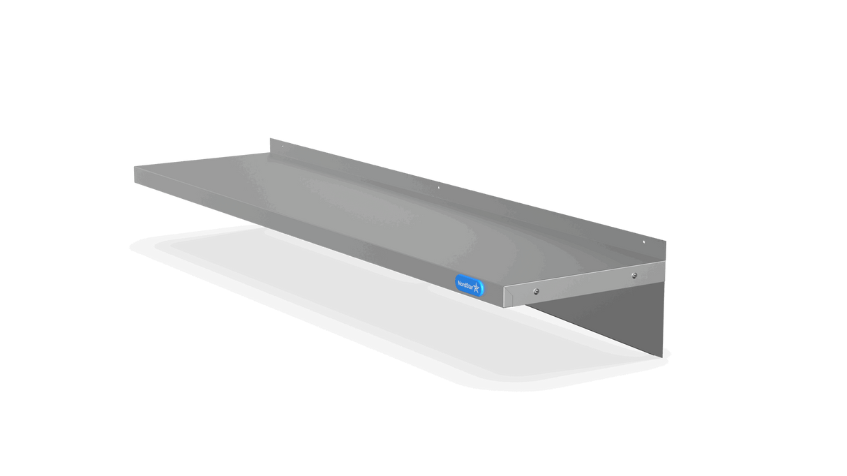 Nordstar Stainless Steel Wall Shelf 1200mm Wide | NSWS1200 Stainless Steel Wall Shelves Nordstar