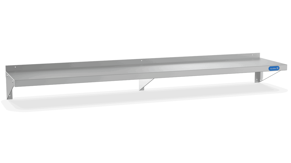 Nordstar Stainless Steel Wall Shelf 1500mm Wide | NSWS1500 Stainless Steel Wall Shelves Nordstar
