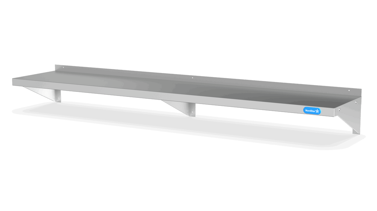 Nordstar Stainless Steel Wall Shelf 1500mm Wide | NSWS1500 Stainless Steel Wall Shelves Nordstar
