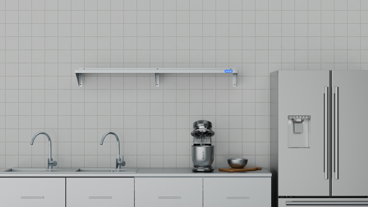 Nordstar Stainless Steel Wall Shelf 1500mm Wide | NSWS1500 Stainless Steel Wall Shelves Nordstar