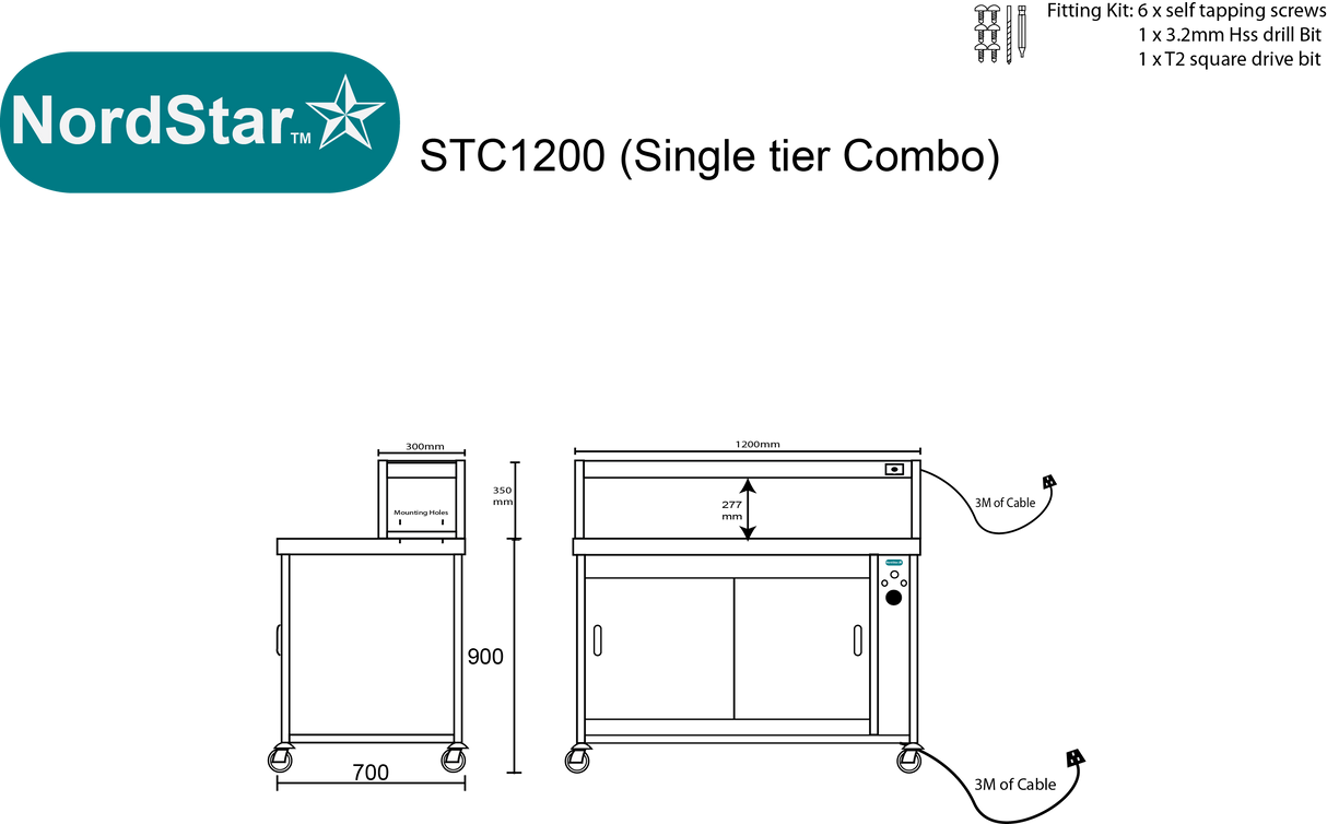 Nordstar Hot Cupboard With Heated Single Tier Gantry Chef Pass 1200mm | STC1200 Hot Cupboards Nordstar