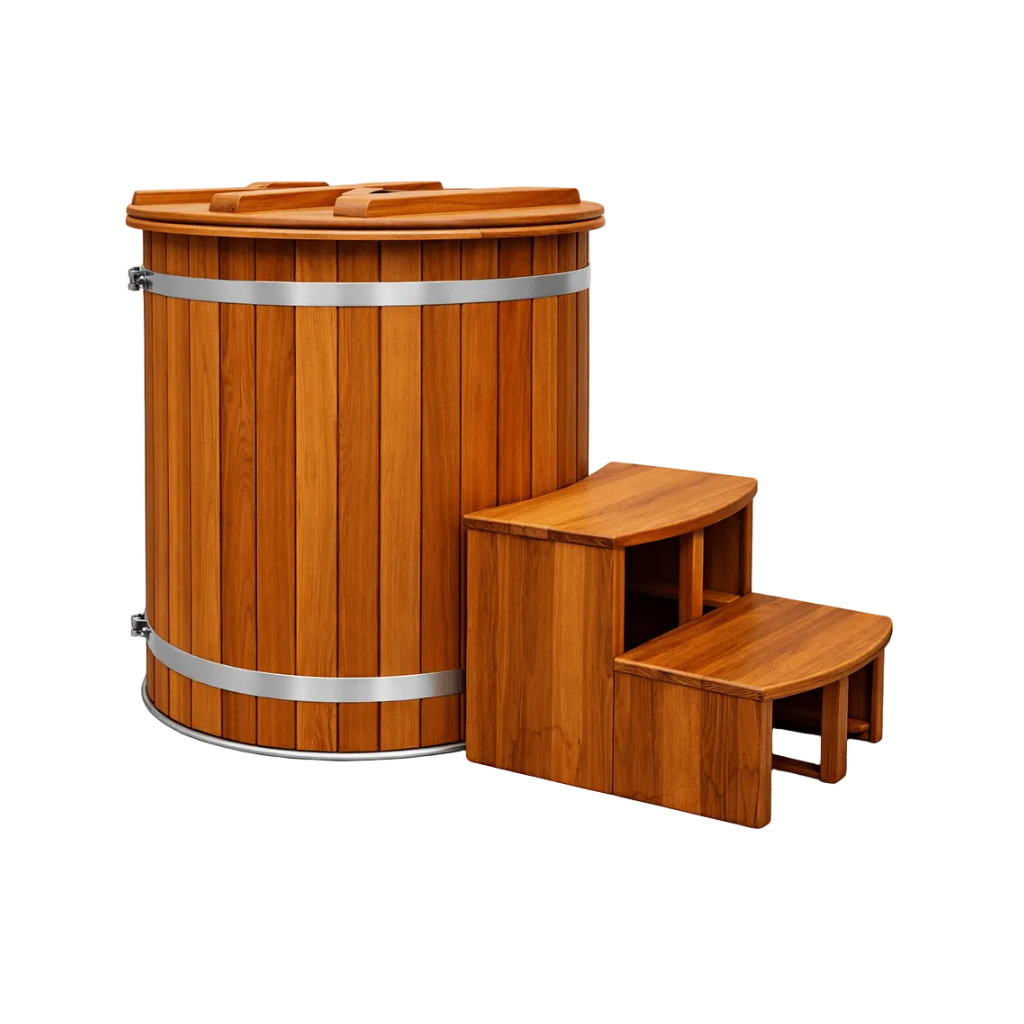 Empire Kove Ice Bath – Cedar Wood Cold Plunge with 304 Stainless Steel Liner & Step Ladder | KOVE-ICE1 Ice Baths & Cold Plunges Kove Designs