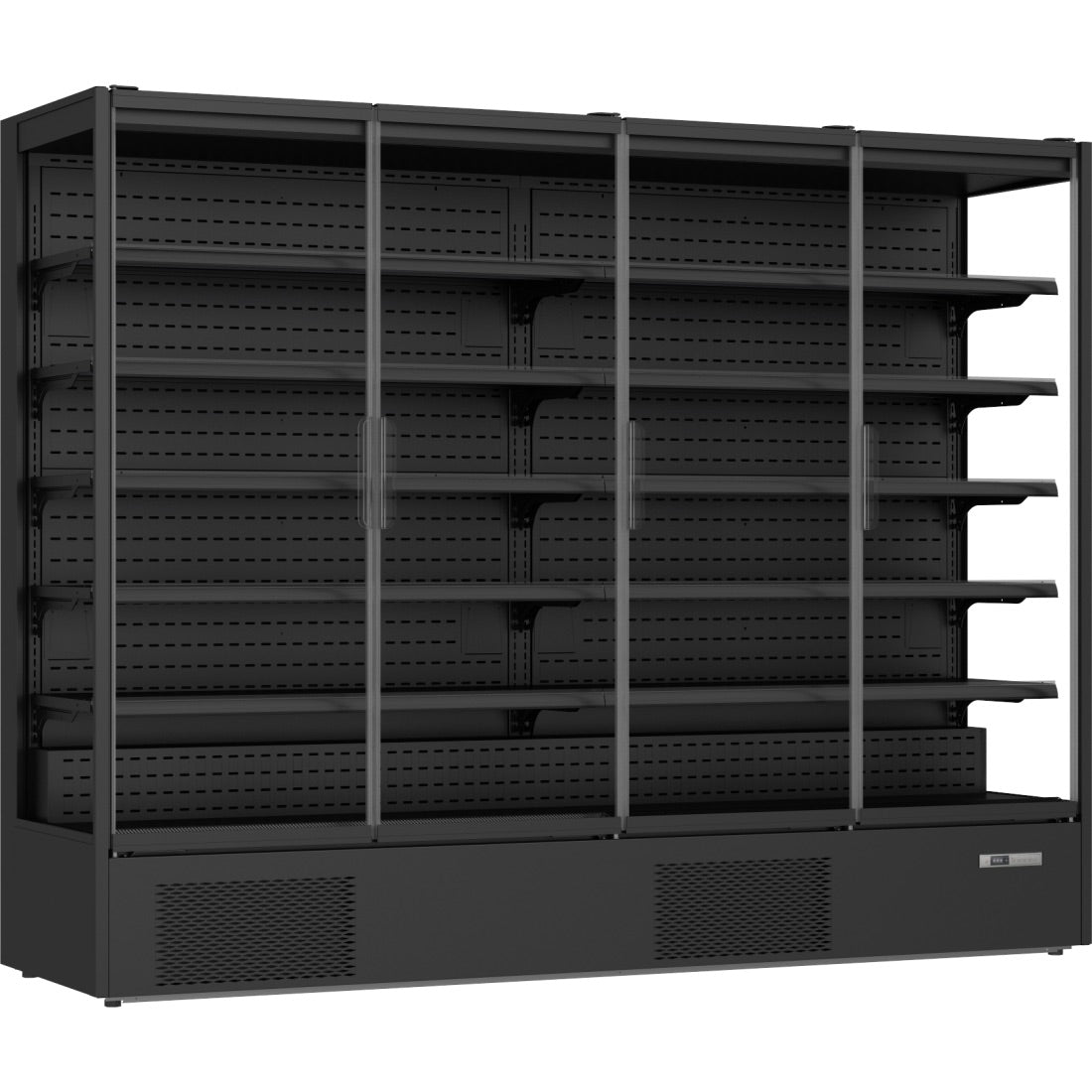 Prodis Panoramic Frameless Glass Door Multideck Black - XMD2500-P-FGD-K Refrigerated Merchandisers Prodis