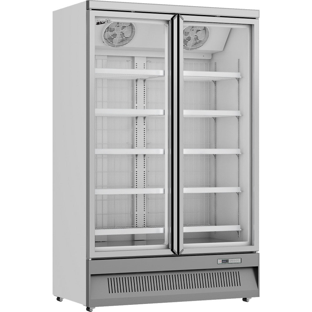 Prodis Heavy Duty Low Energy Double Door Display Freezer | XPD1250-N-G-LE