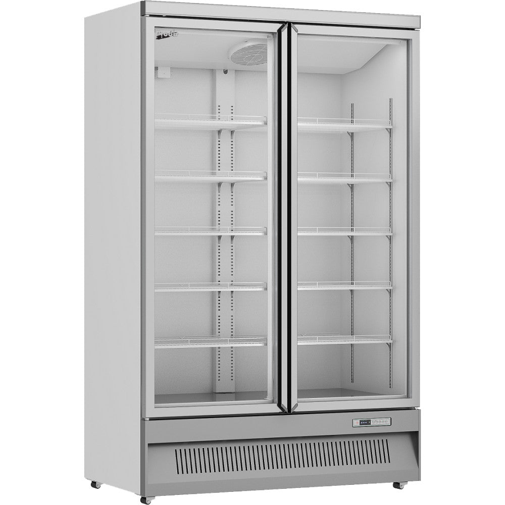 Prodis Heavy Duty Low Energy Double Door Display Fridge - XPD1250-P-G-LE Upright Double Door Bottle Coolers Prodis