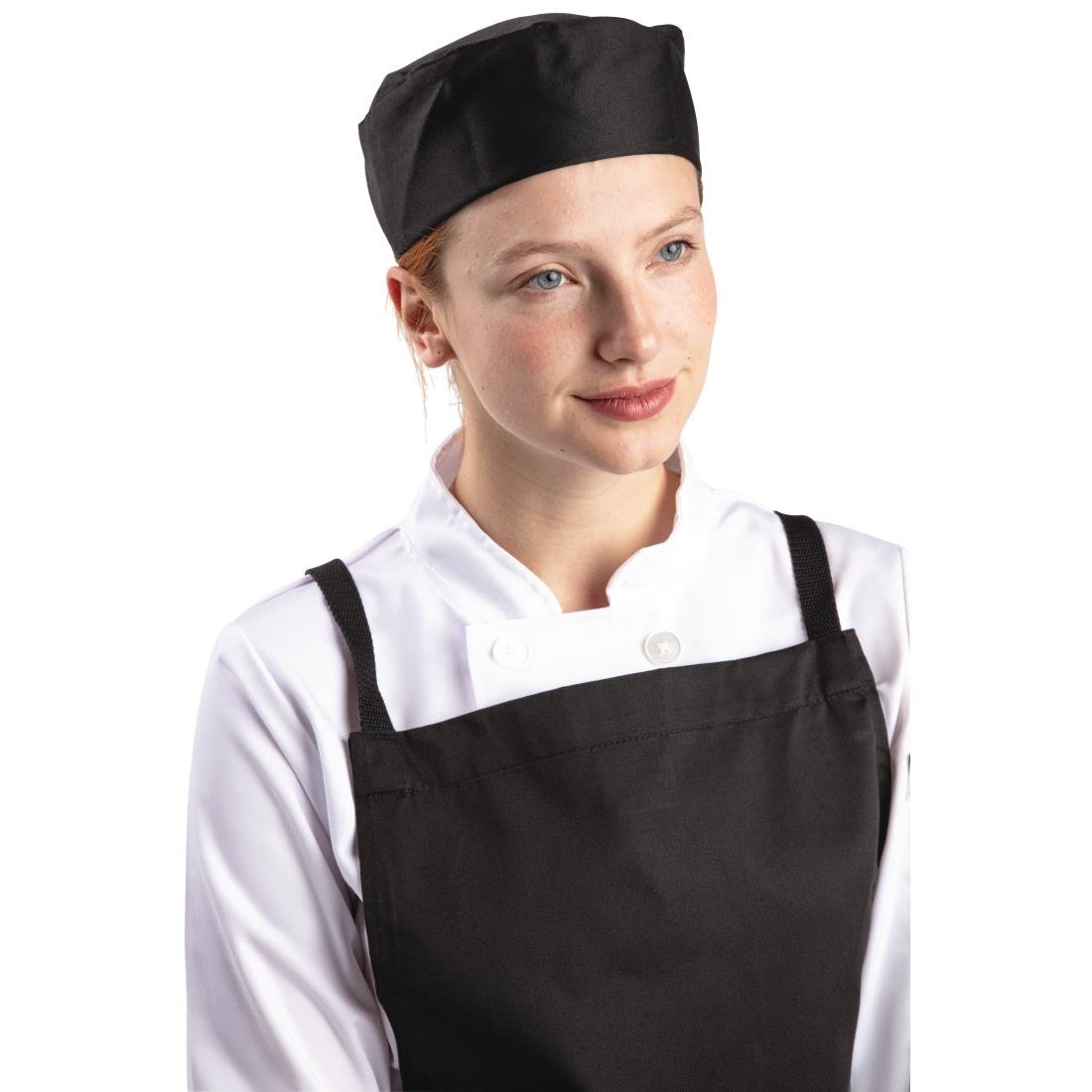 Whites Chef Skull Cap Polycotton Black - M - A206-M Chef Beanies & Skull Caps Whites Chefs Clothing