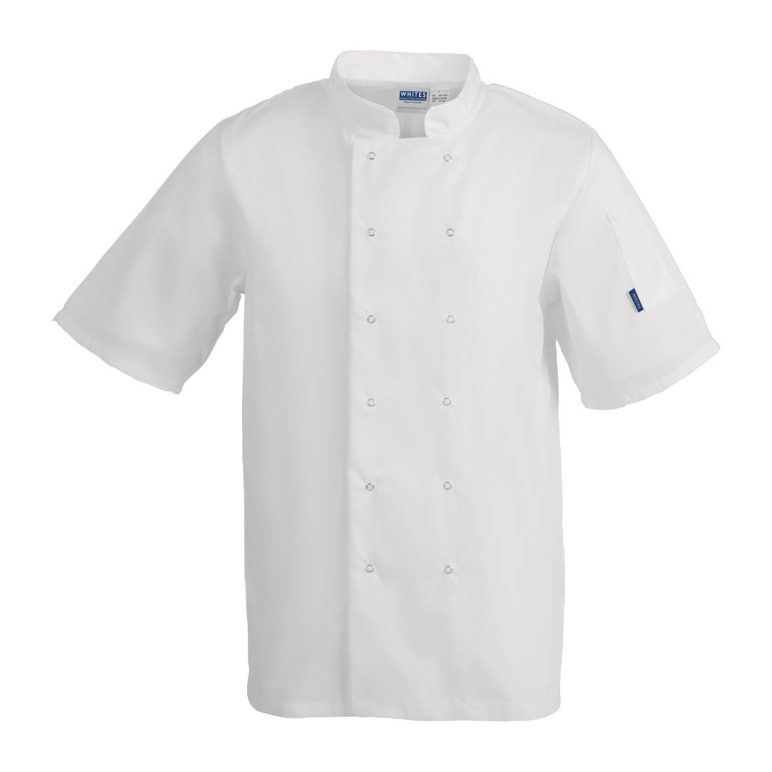 Whites Vegas Unisex Chefs Jacket Short Sleeve White XXL - A211-XXL Whites Chef Jackets and Tunics Whites Chefs Clothing