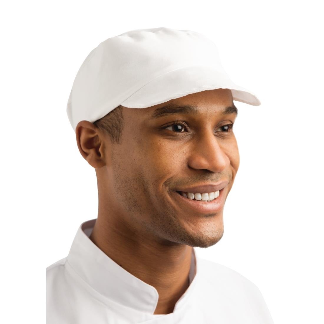 Whites Unisex Bakers Cap White - A212 Catering Hats Whites Chefs Clothing