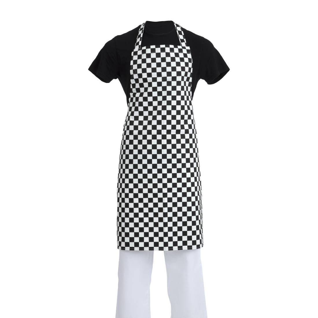 Whites Bib Apron Black and White Check - A275 Aprons Whites Chefs Clothing