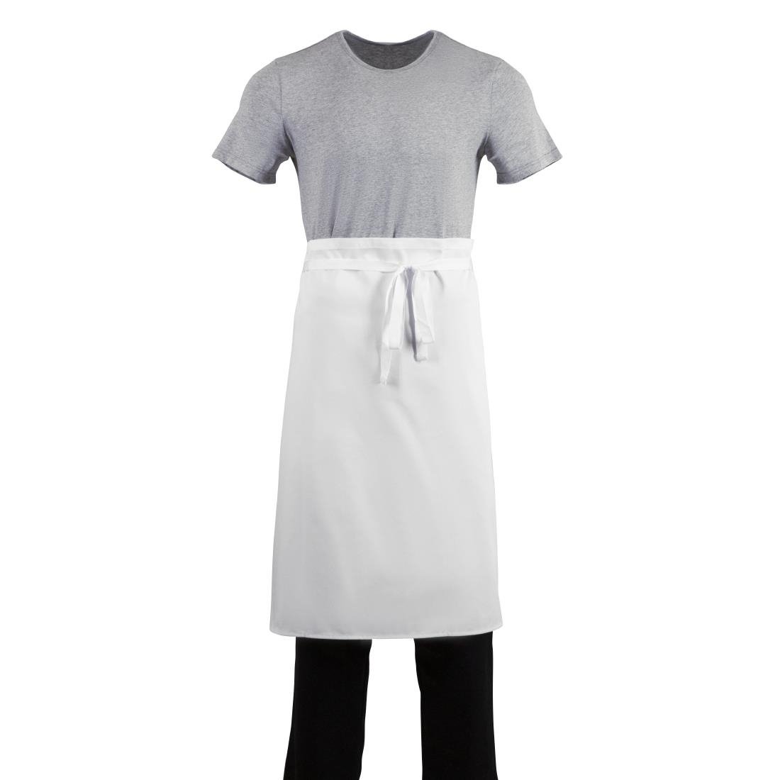 Whites Regular Waist Apron White - A501 Aprons Whites Chefs Clothing
