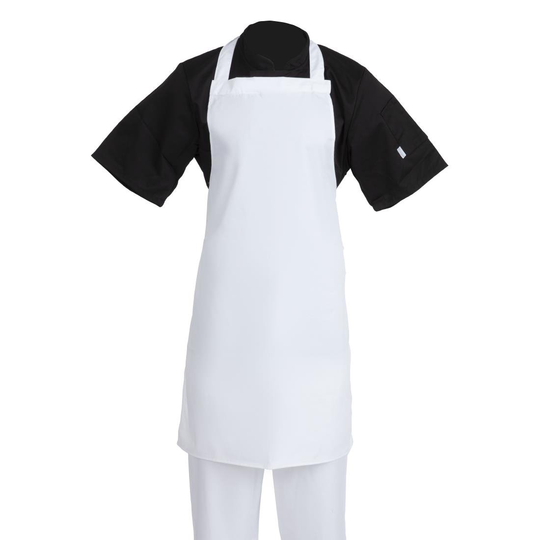 Whites Bib Apron Polycotton White - A521 Aprons Whites Chefs Clothing