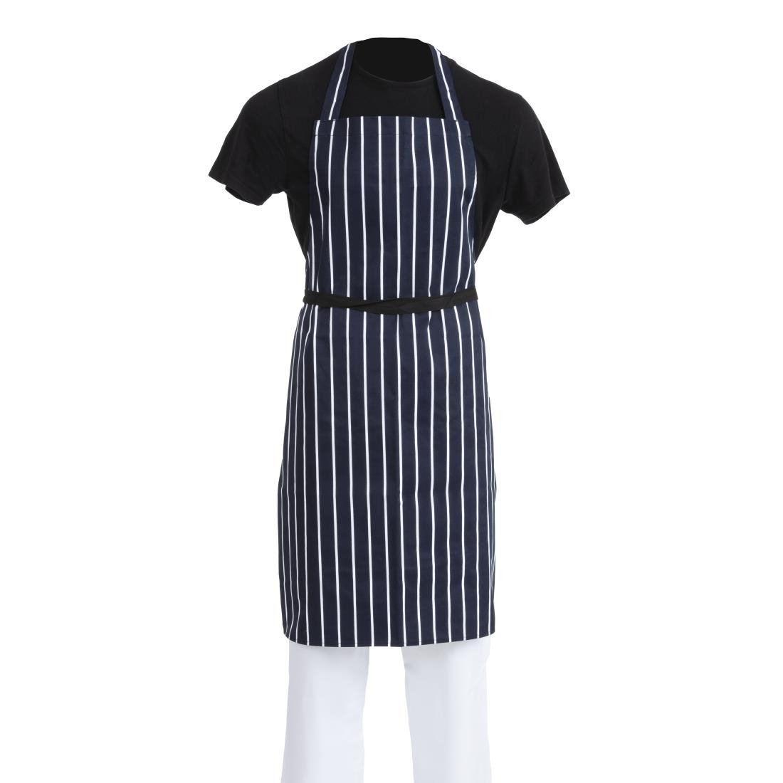 Whites Butchers Apron Stripe Blue - A530 Whites Chefs Clothing