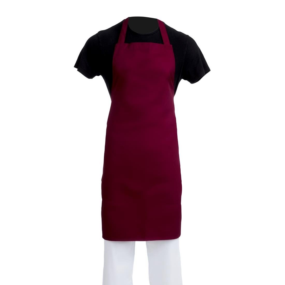 Whites Bib Apron Burgundy - A557 Aprons Whites Chefs Clothing