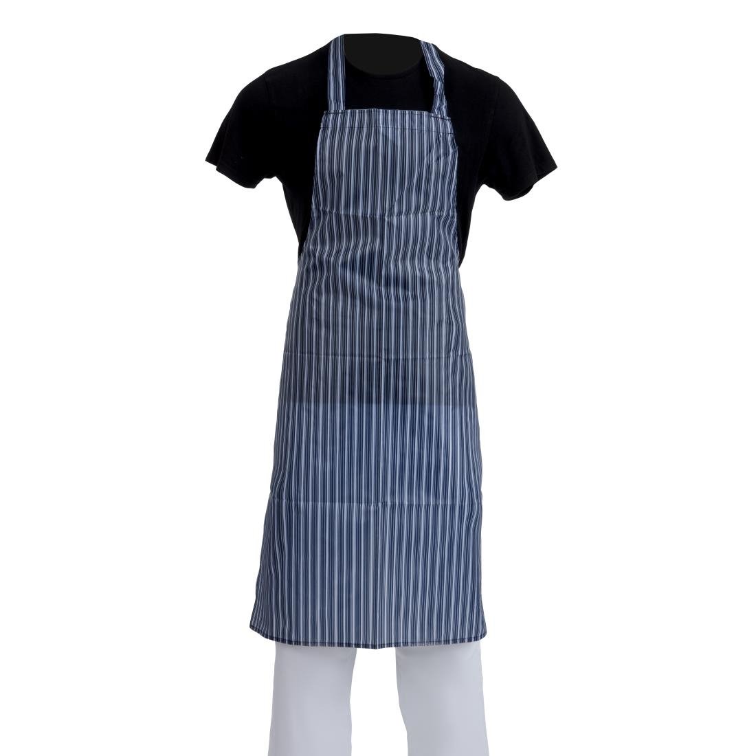 Whites Water Resistant Bib Apron Blue and White - A580 Aprons Whites Chefs Clothing