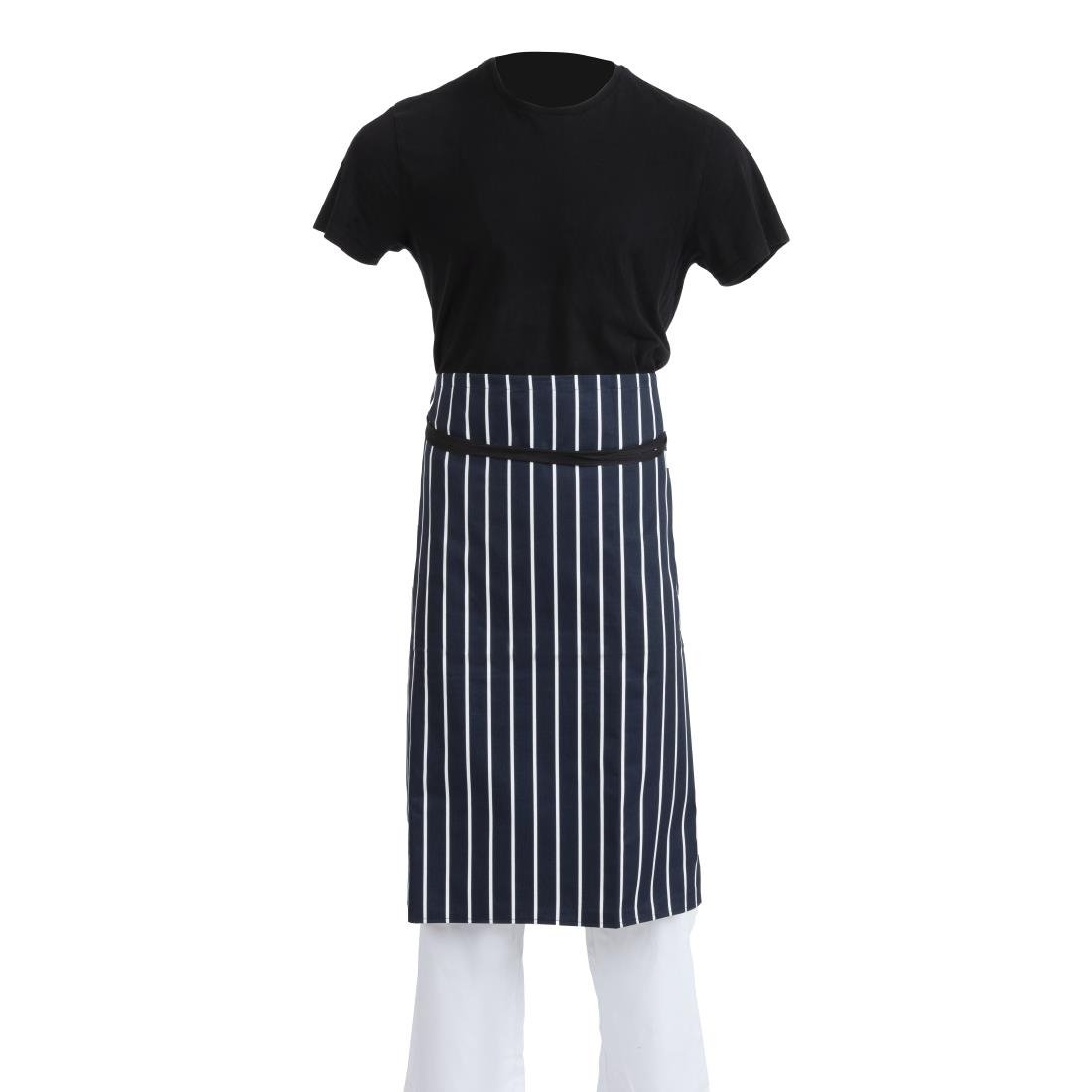 Whites Butchers Waist Apron Blue and White Stripe - A647 Aprons Whites Chefs Clothing