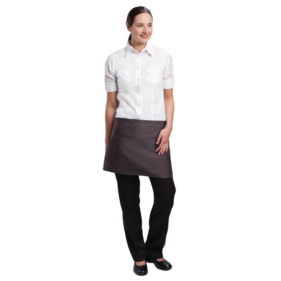 Chef Works Short Bistro Apron Charcoal - A906 Aprons Chef Works