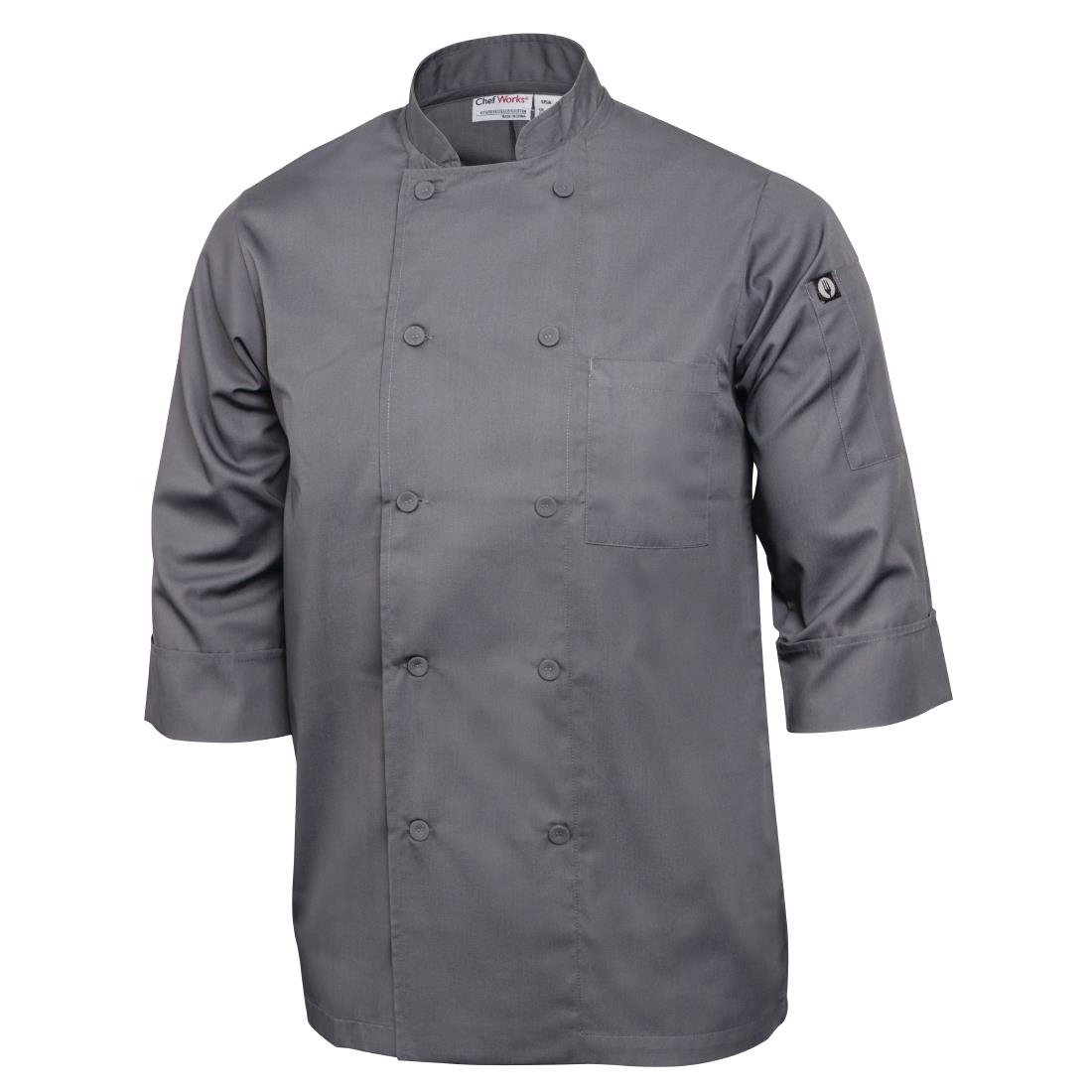 Chef Works Unisex Chefs Jacket Grey XL - A934-XL Chef Works Chefs Jackets Chef Works