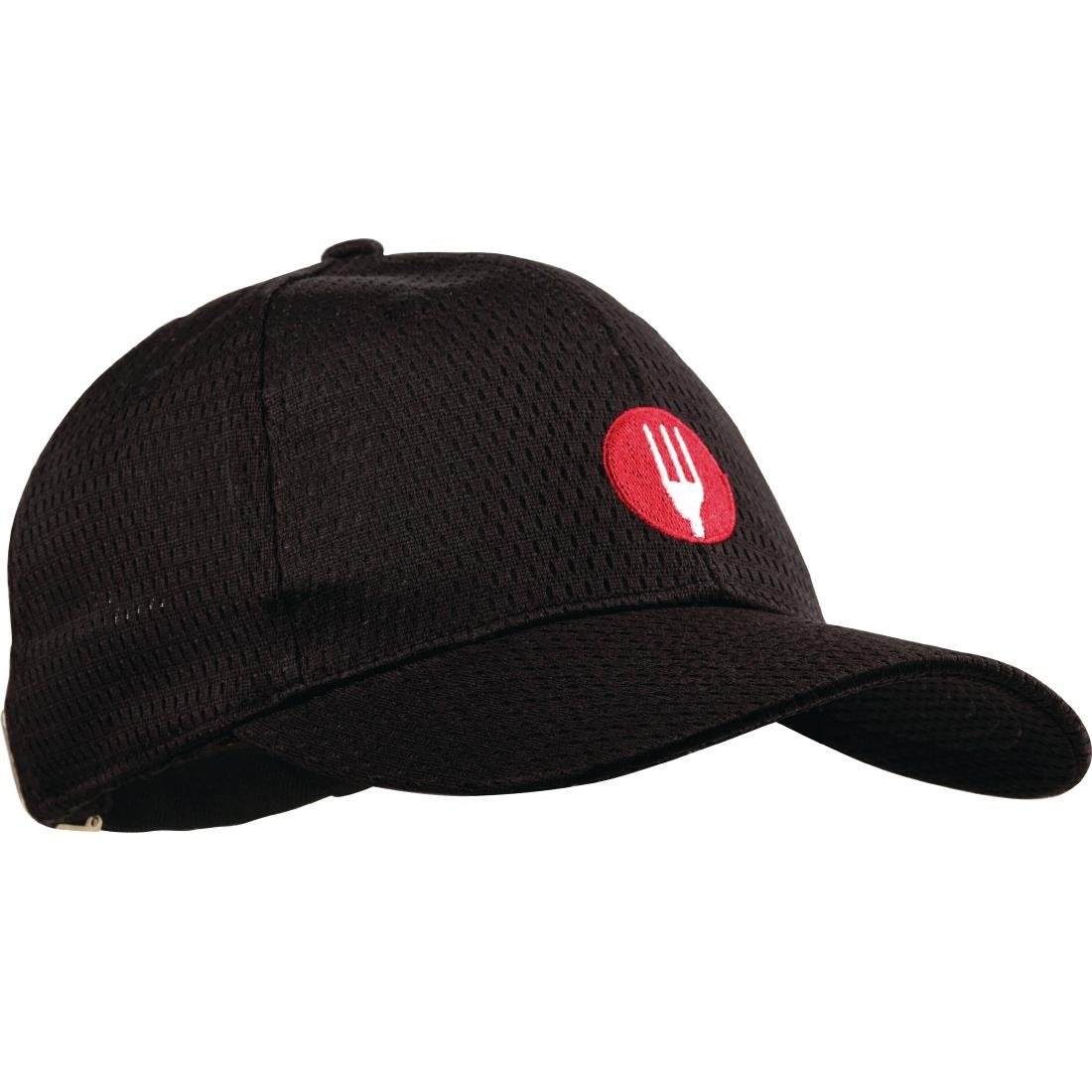 Chef Works Cool Vent Baseball Cap Black - A976 Chef Caps Chef Works
