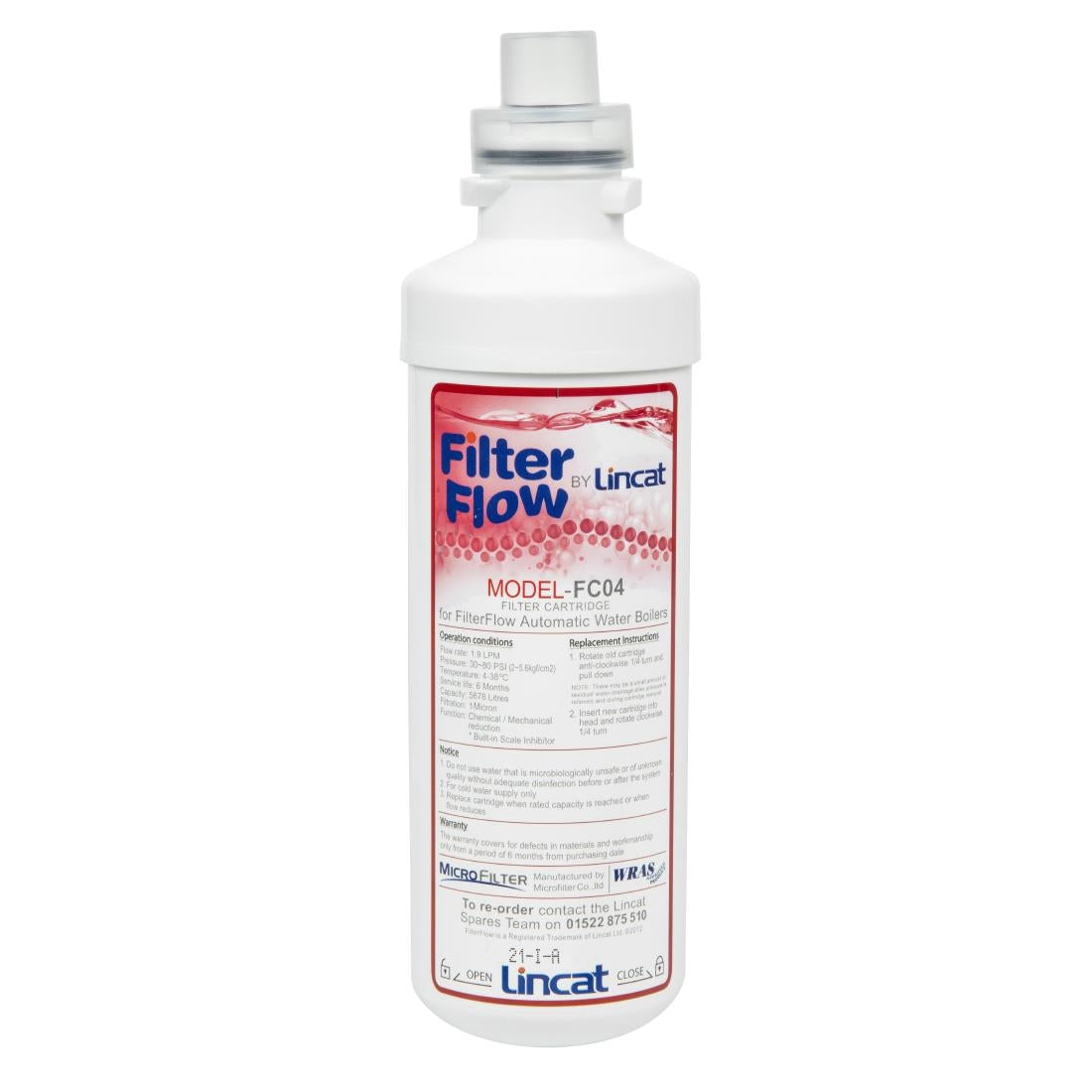 Lincat FilterFlow Automatic Water Boiler Filter Cartridge for FX Series FC04 - AG557 Lincat