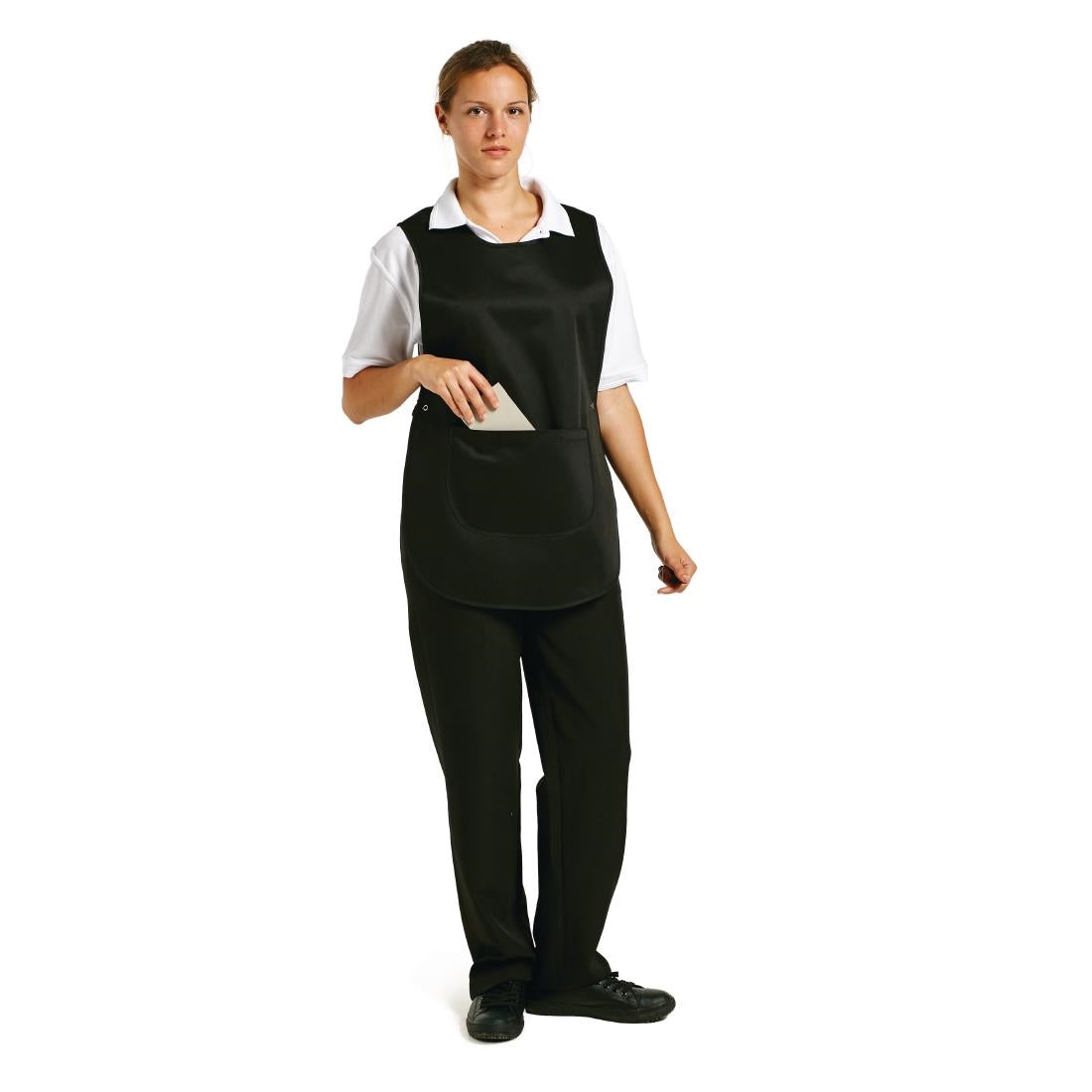 Whites Tabard With Pocket Black - B046 Whites Chefs Clothing