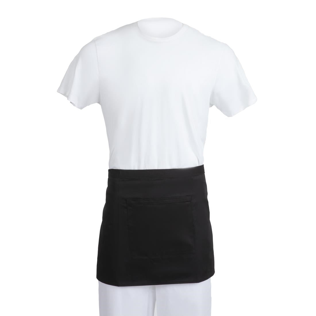 Whites Short Bistro Apron Black - B131 Aprons Whites Chefs Clothing