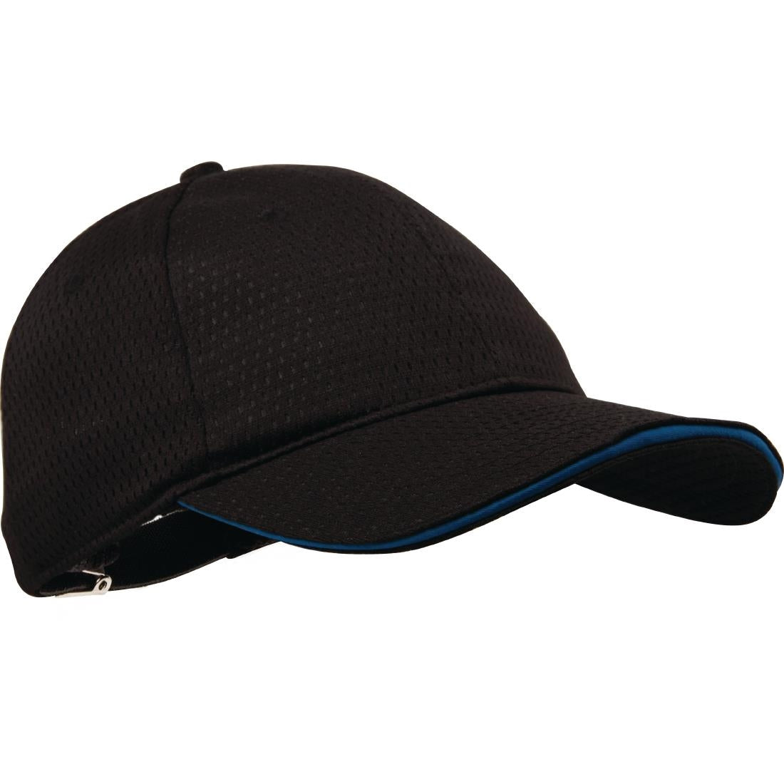 Chef Works Cool Vent Baseball Cap Black with Blue - B171 Chef Caps Chef Works