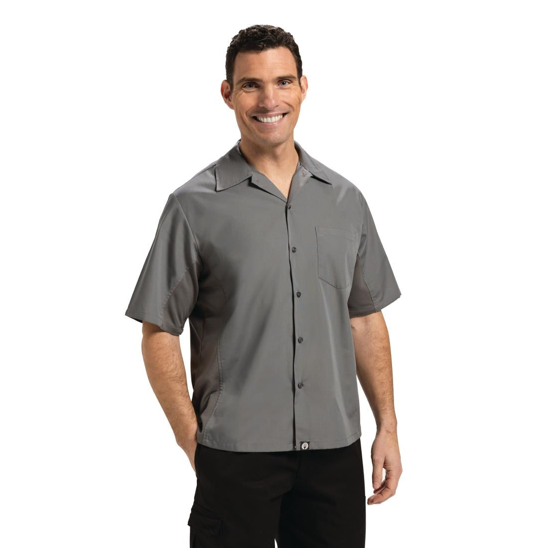 Chef Works Unisex Cool Vent Chefs Shirt Grey L - B179-L Chef Shirts Chef Works