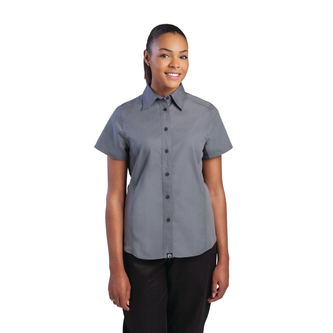 Chef Works Womens Grey Cool Vent Chef Shirt XS - B182-XS Chef Shirts Chef Works