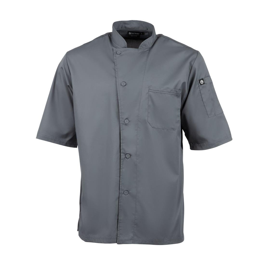 Chef Works Valais Signature Series Unisex Chefs Jacket Grey M - B185-M Chef Works Chefs Jackets Chef Works