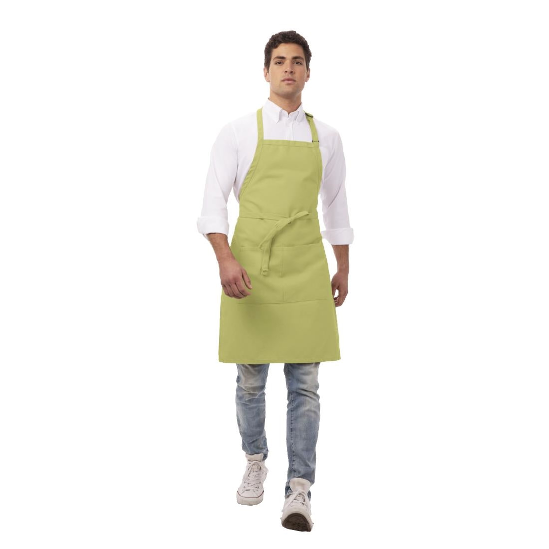 Chef Works Bib Apron Lime - B190 Aprons Chef Works