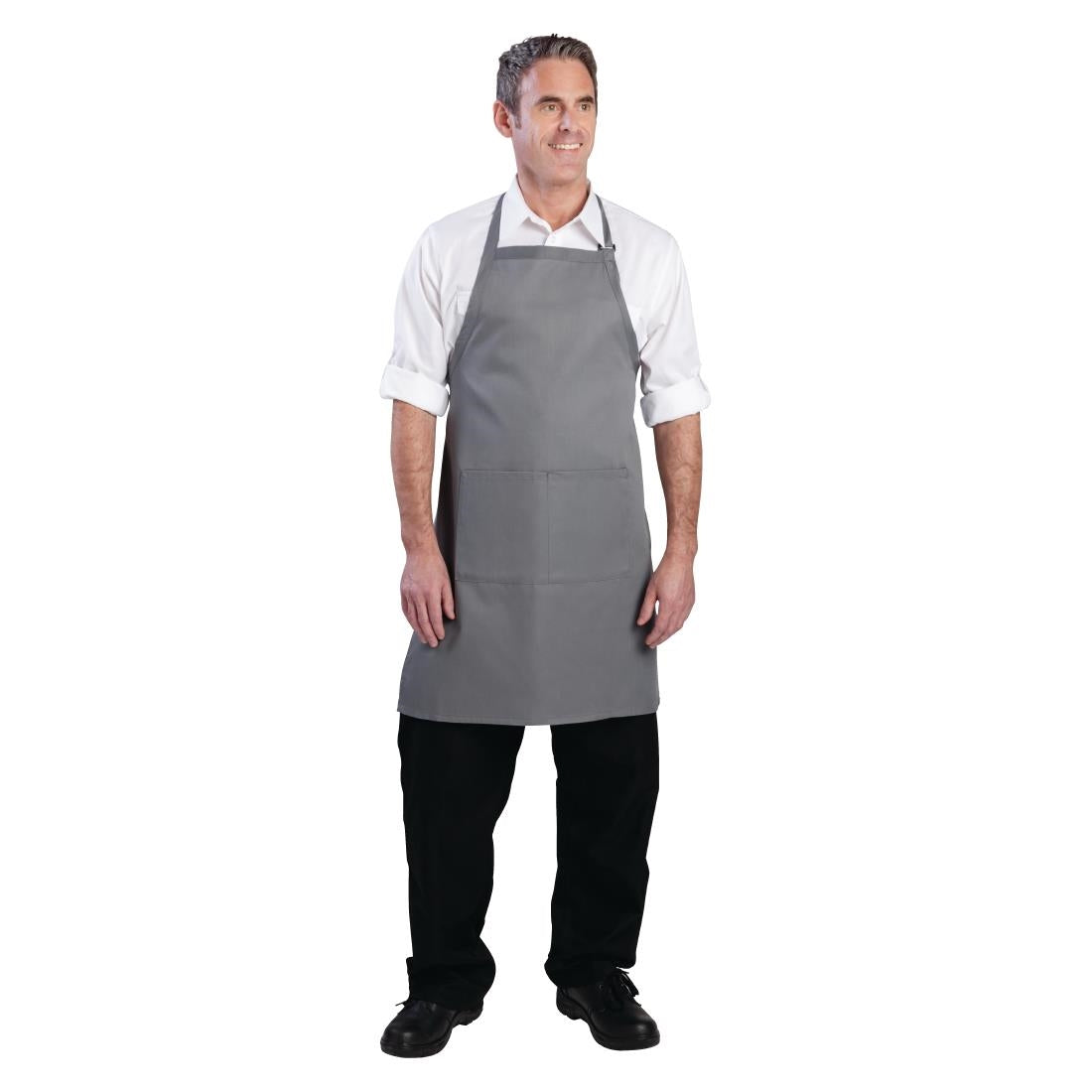 Chef Works Bib Apron Grey - B192 Aprons Chef Works
