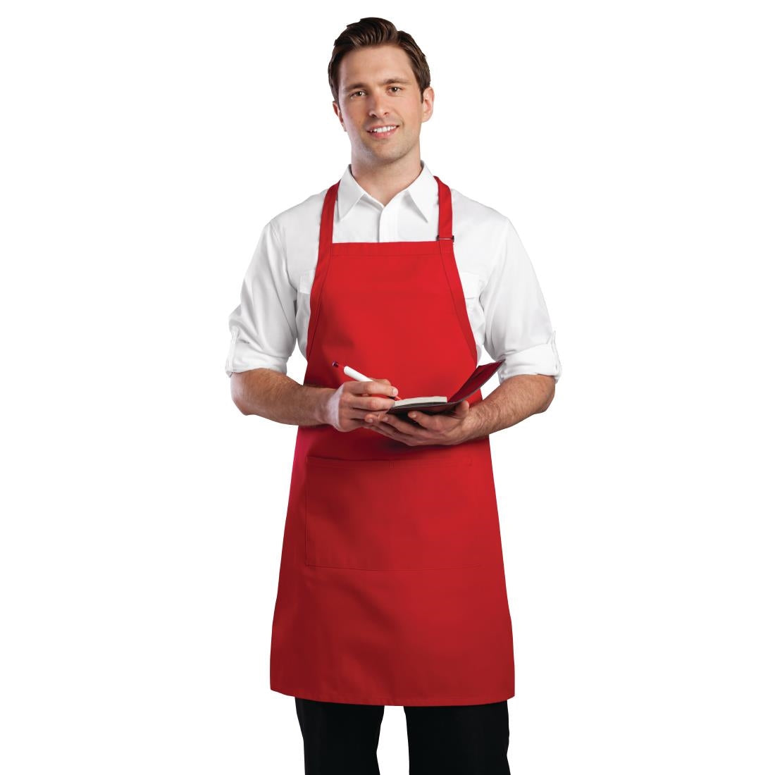 Chef Works Bib Apron Red - B196 Aprons Chef Works