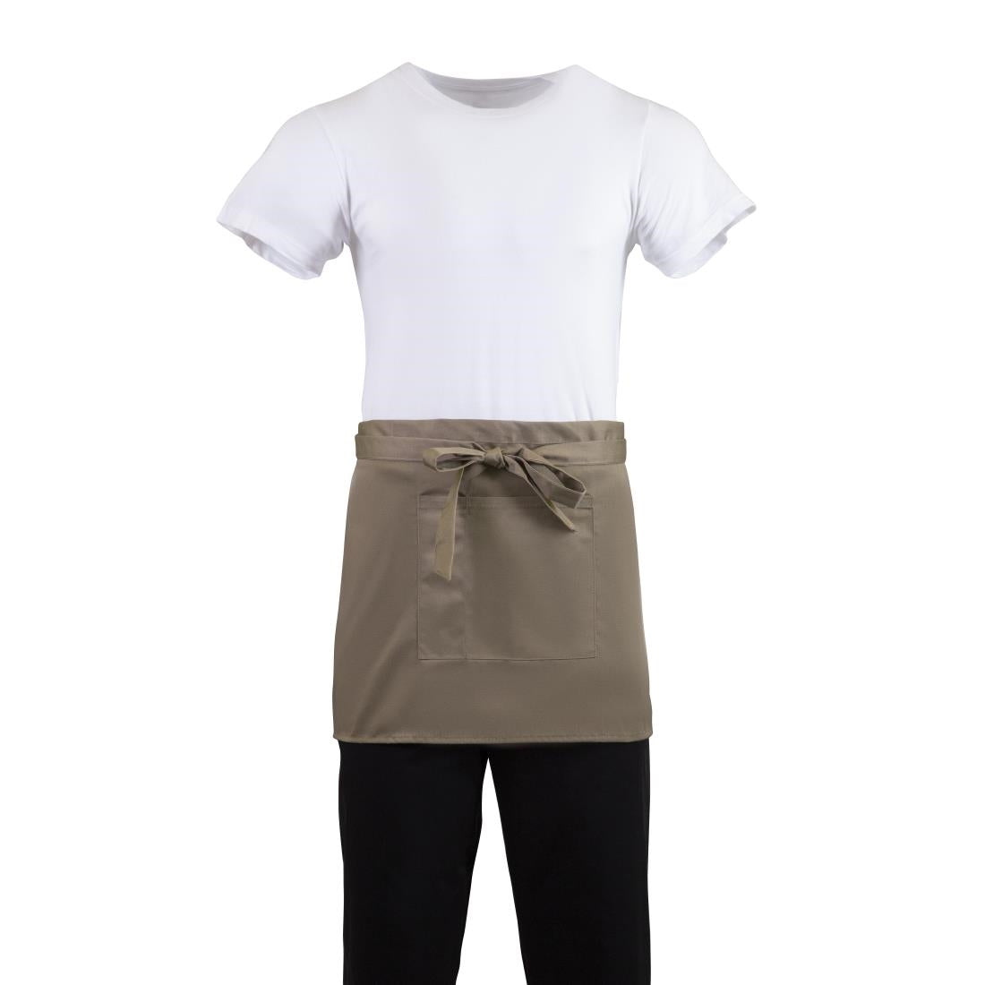 Whites Short Bistro Apron Tan - B432 Aprons Whites Chefs Clothing